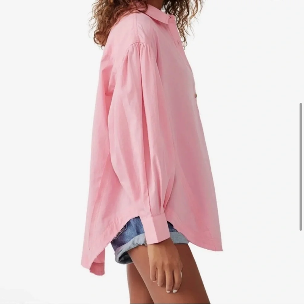 Free People Happy Hour Poplin Top